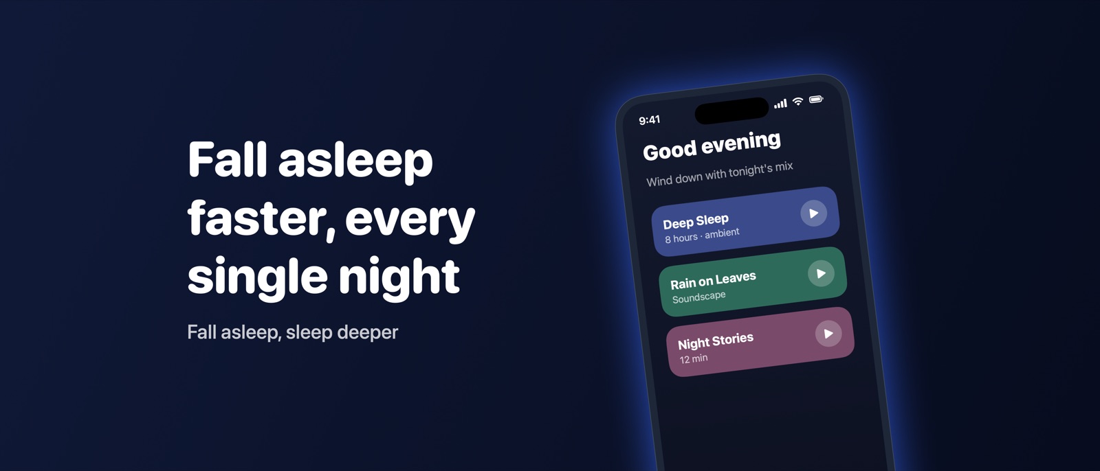 Example 21:9 product page header: a headline on the left and a tilted iPhone on the right